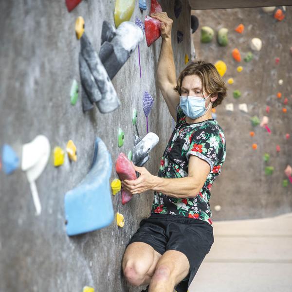 Climbing wall in the Student Rec Center
