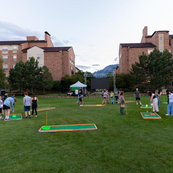 Mini golf at the Williams Village Block Party