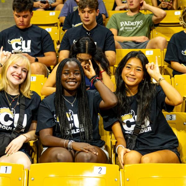 students at CU Events Center