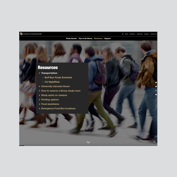 The website included resources for students.