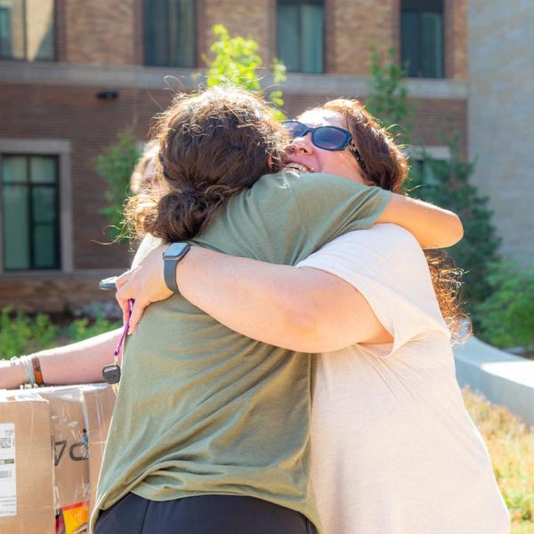 Hugs and laughs on Move-in Day
