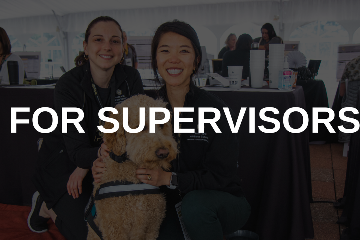 Text overlaid on an image that says "For supervisors"