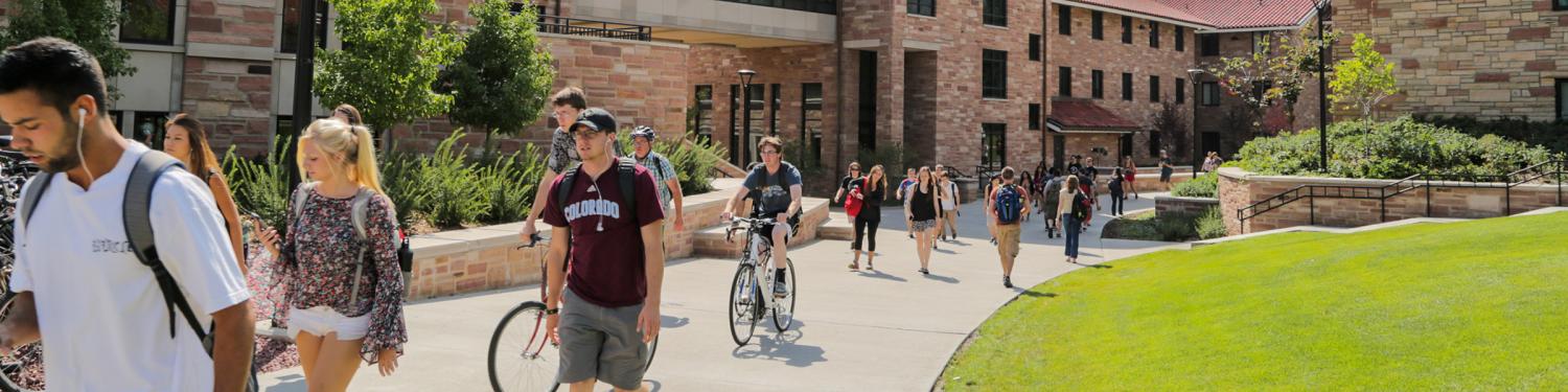 Students walking on campus