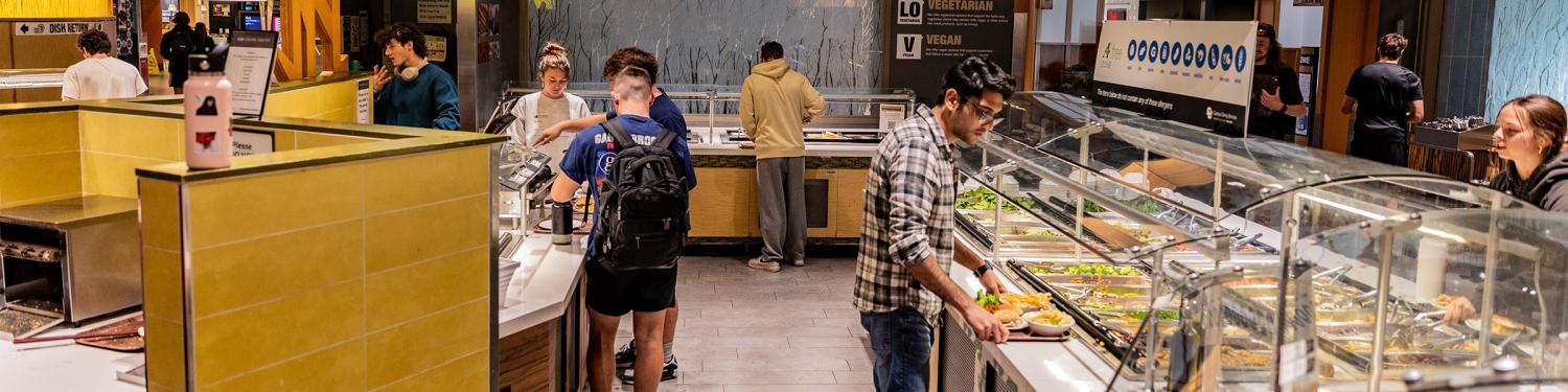 Students eating at the C4C Dining Center