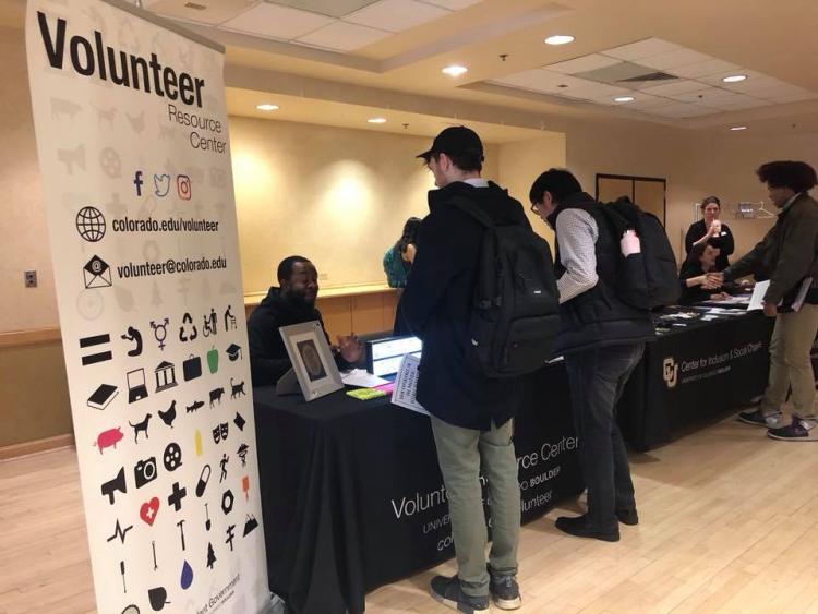 Students attend the Volunteer Fair