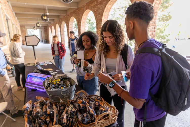 Students attend an I Love Mondays event on campus
