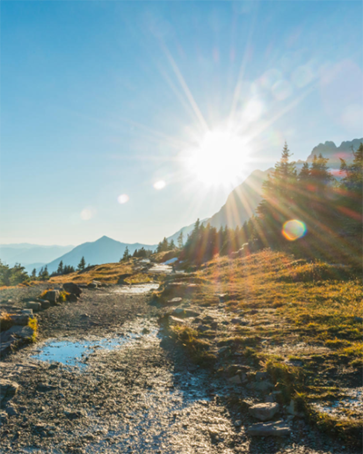sunshine on mountains