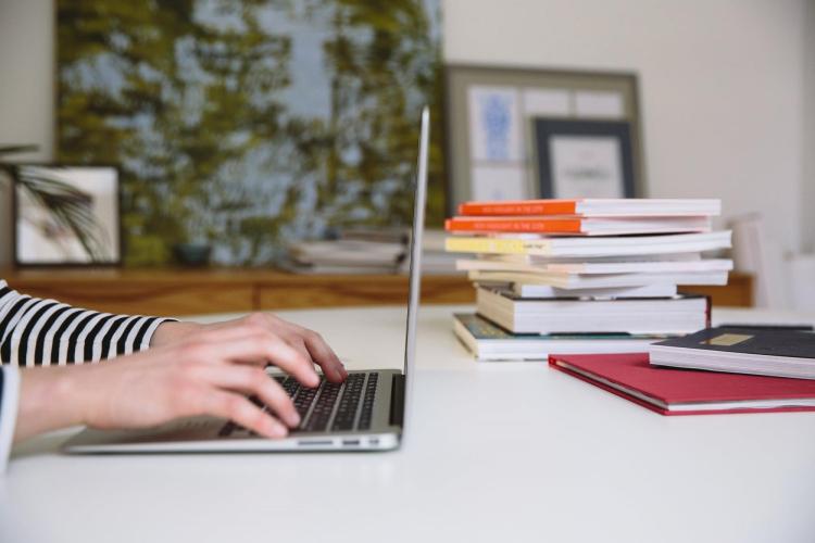 student on computer