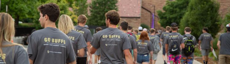 Students walking on campus