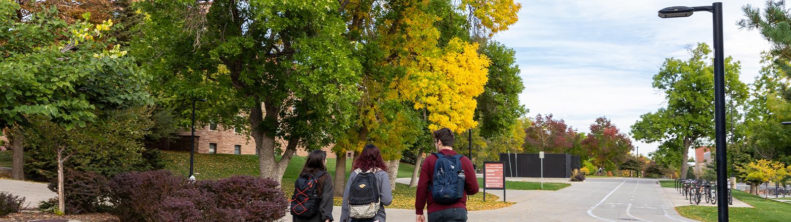 Students walking on campus