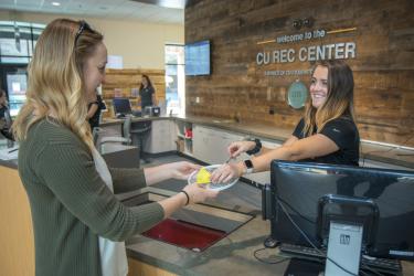 checkout desk at rec center
