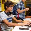 student studying on computer