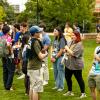 Transfer students at an orientation event
