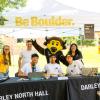 A group of student leaders with Chip during move-in