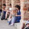 Students studying outside the UMC