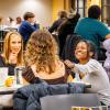 Students attend Late Night Breakfast at the UMC