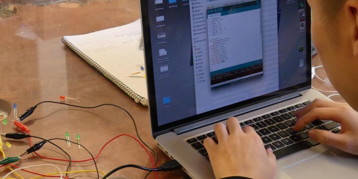 student on a computer