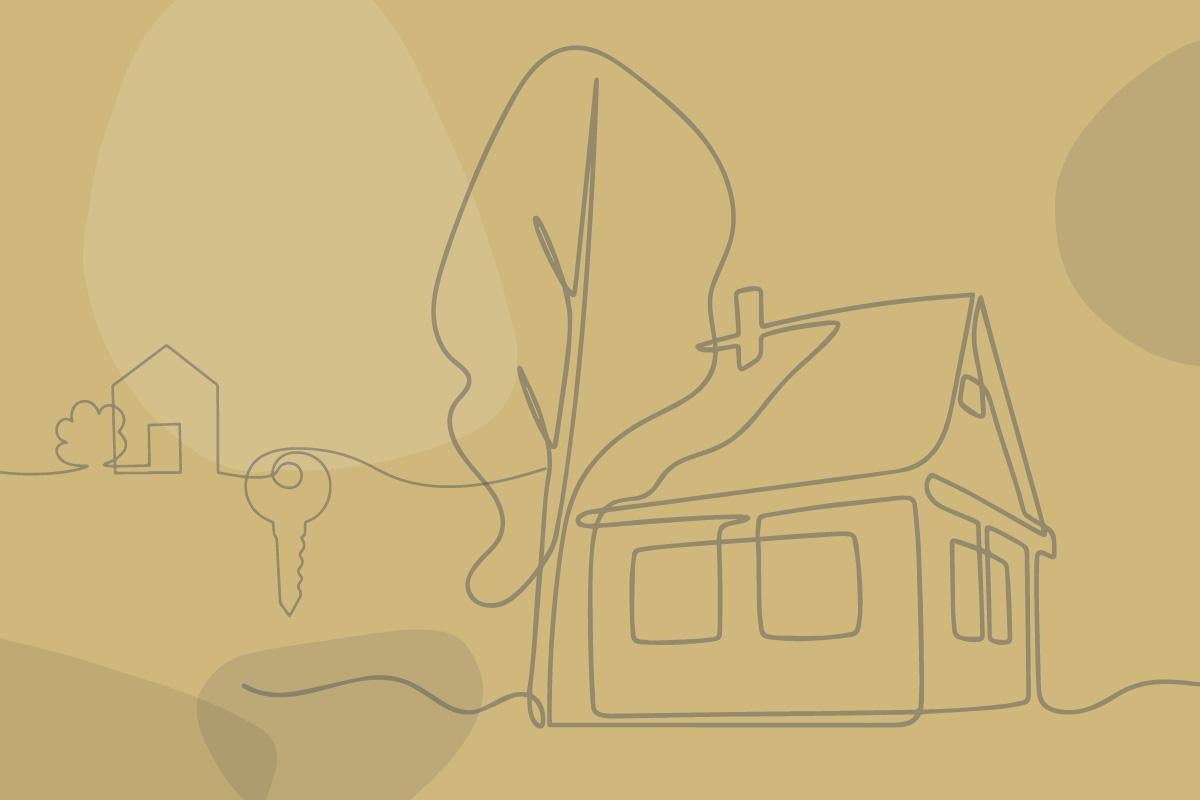 a line drawing of a house