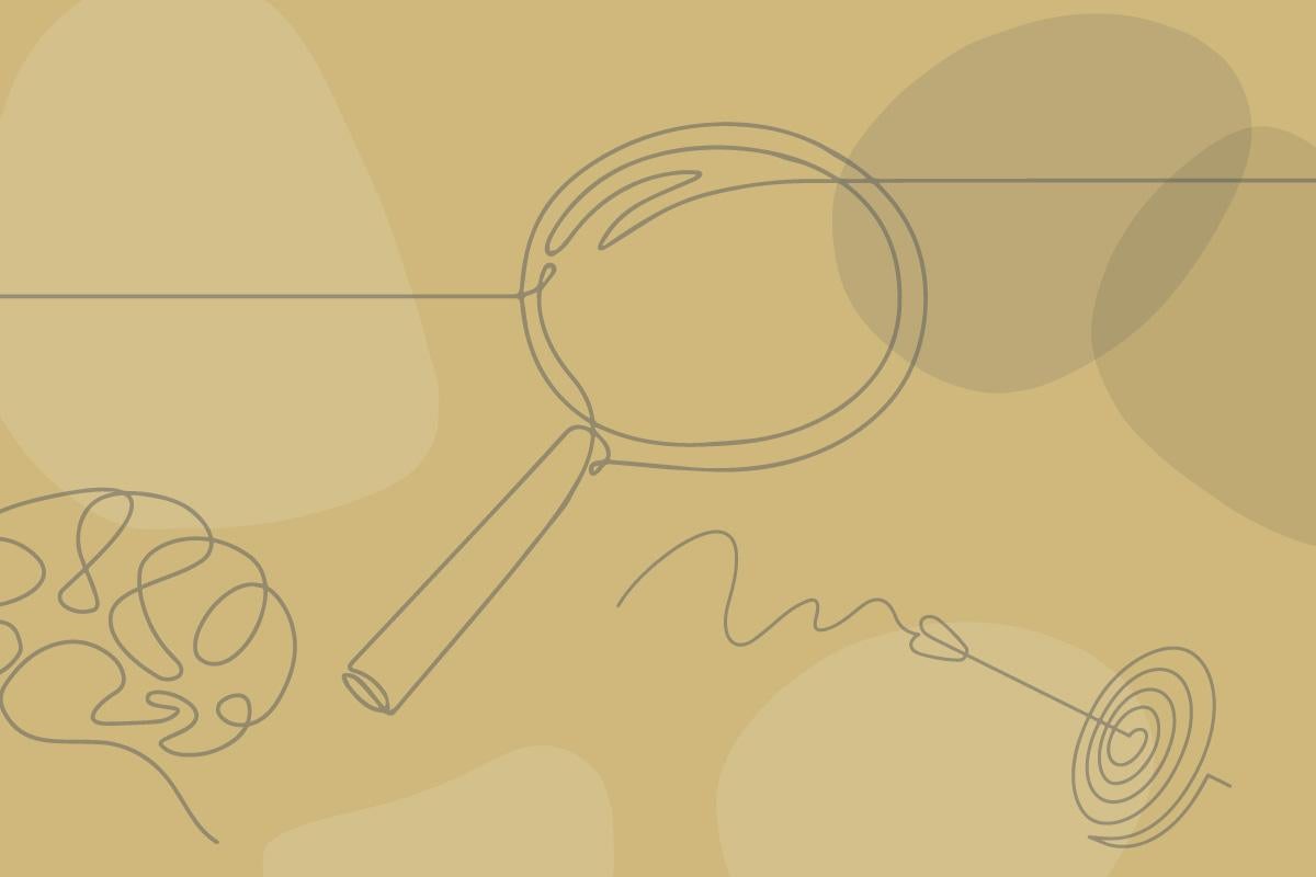 a line drawing of a magnifying glass