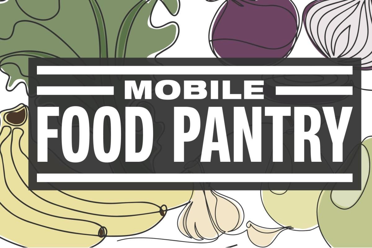 stylized text 'Mobile Food Pantry'
