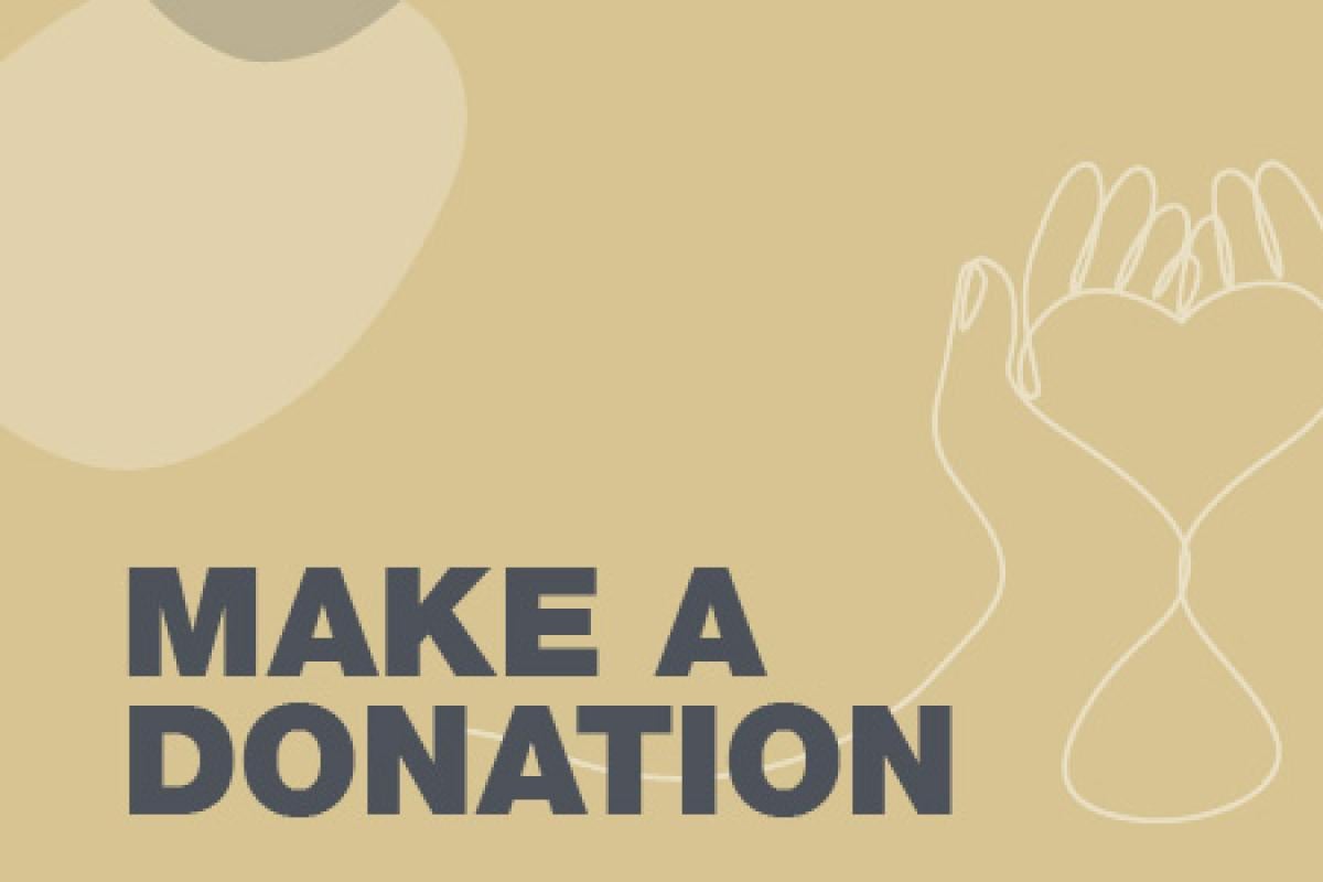 stylized text 'make a donation'