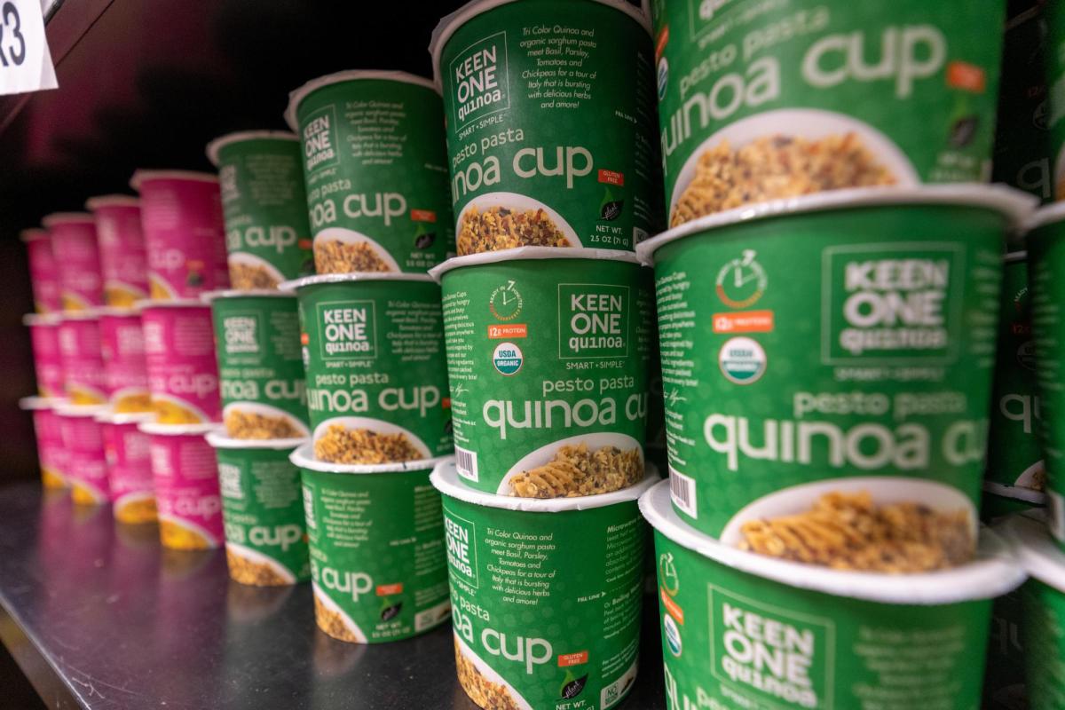 Quinoa food containers stacked