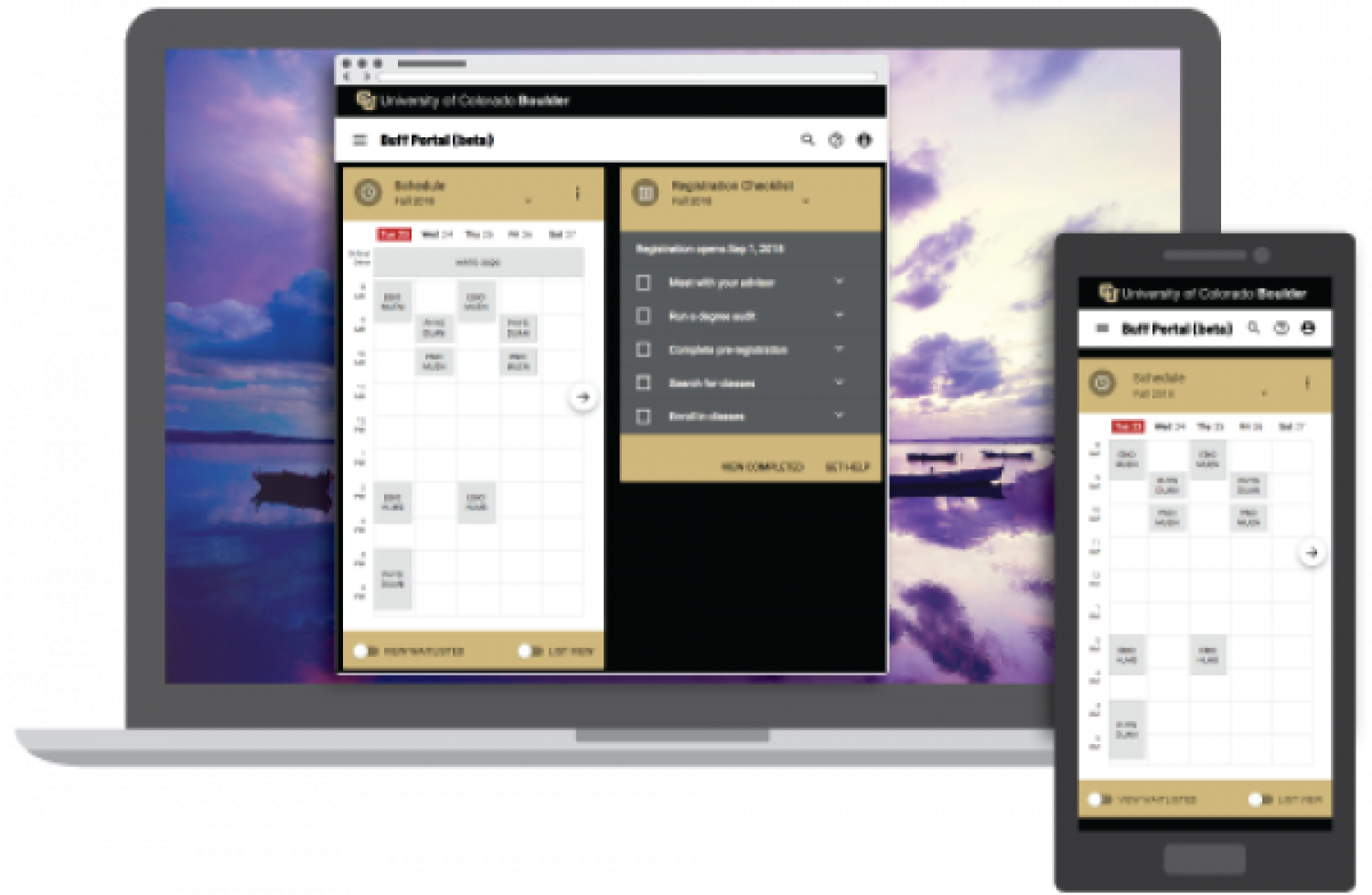 Buff Portal on a computer and a mobile device