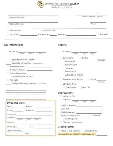 Intake Sheet