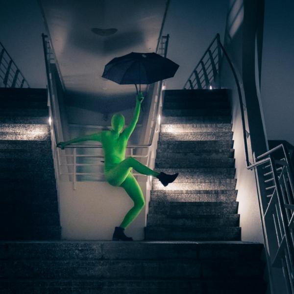 Person in a green suit in Milwaukee, Wisconsin, United States