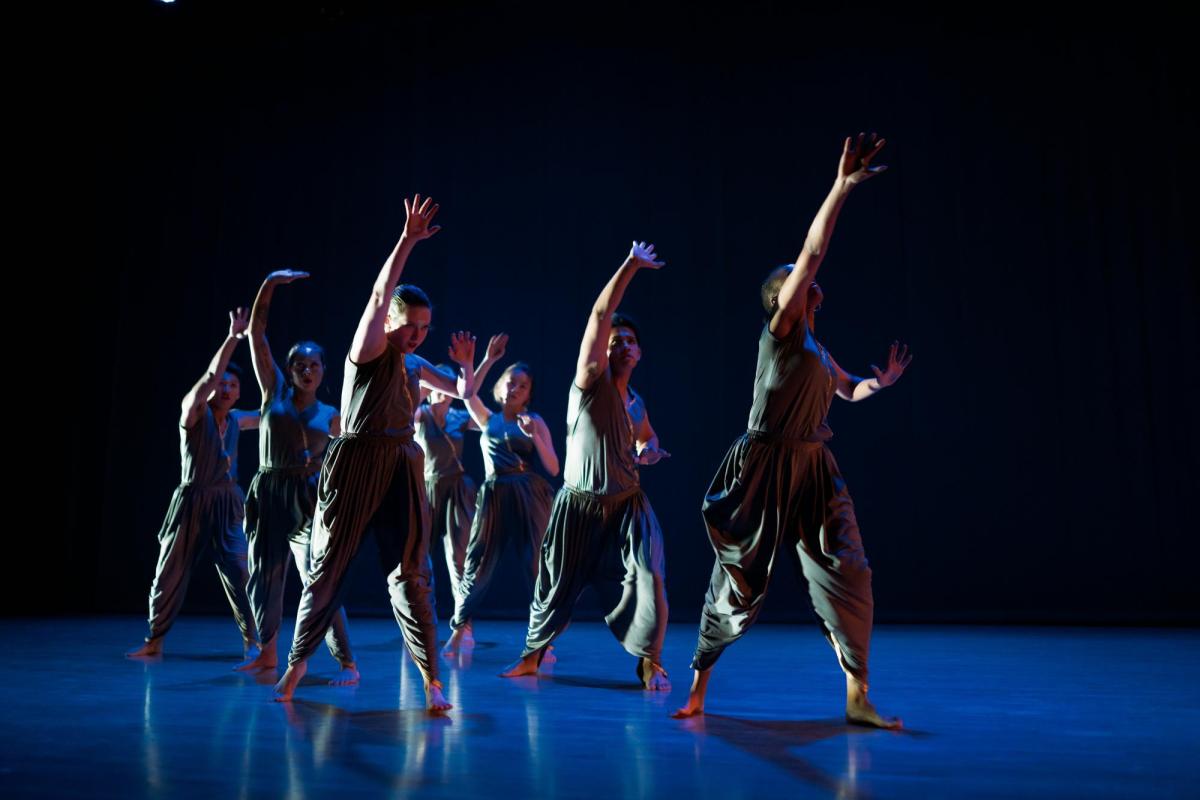 Students dancing on stage
