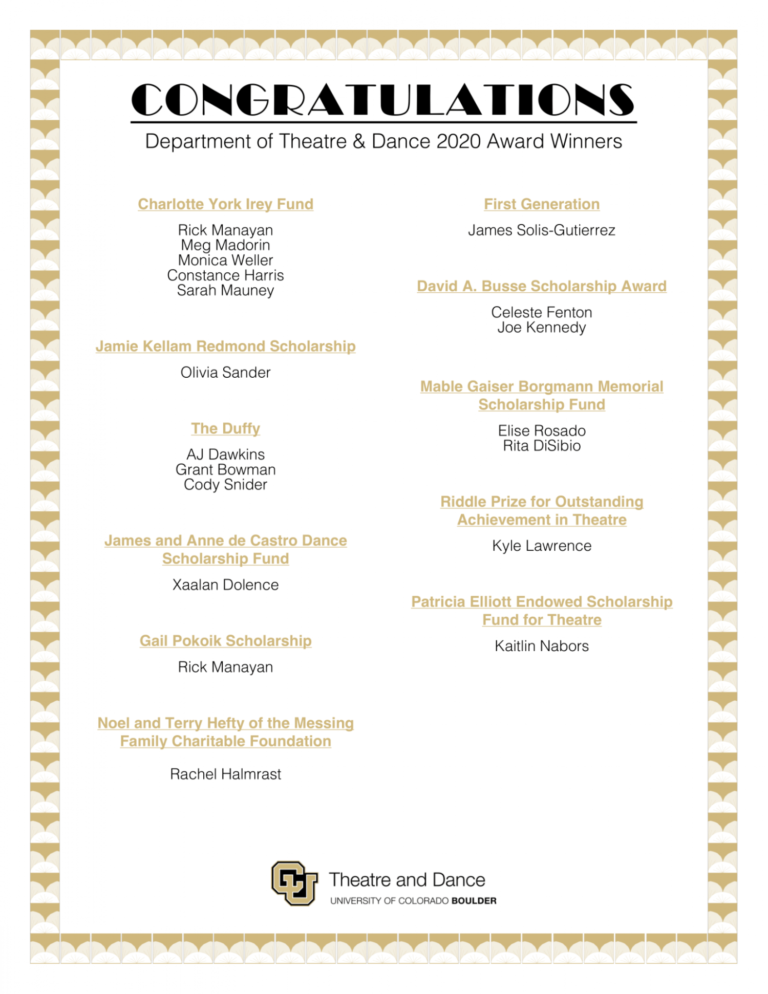 Awards List 2020