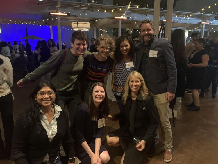 theatre program faculty, alumni, and current students pose at  the American Society for Theatre Research event