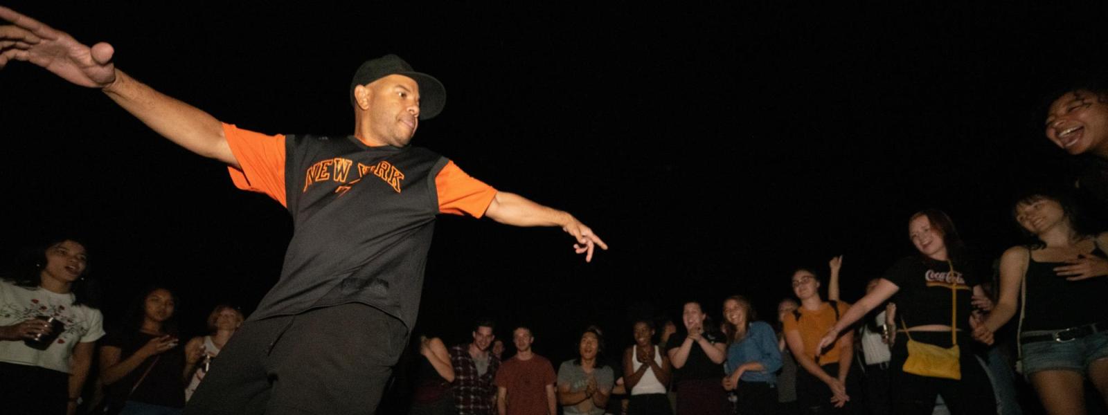 Professor Larry Southall dancing in the cypher