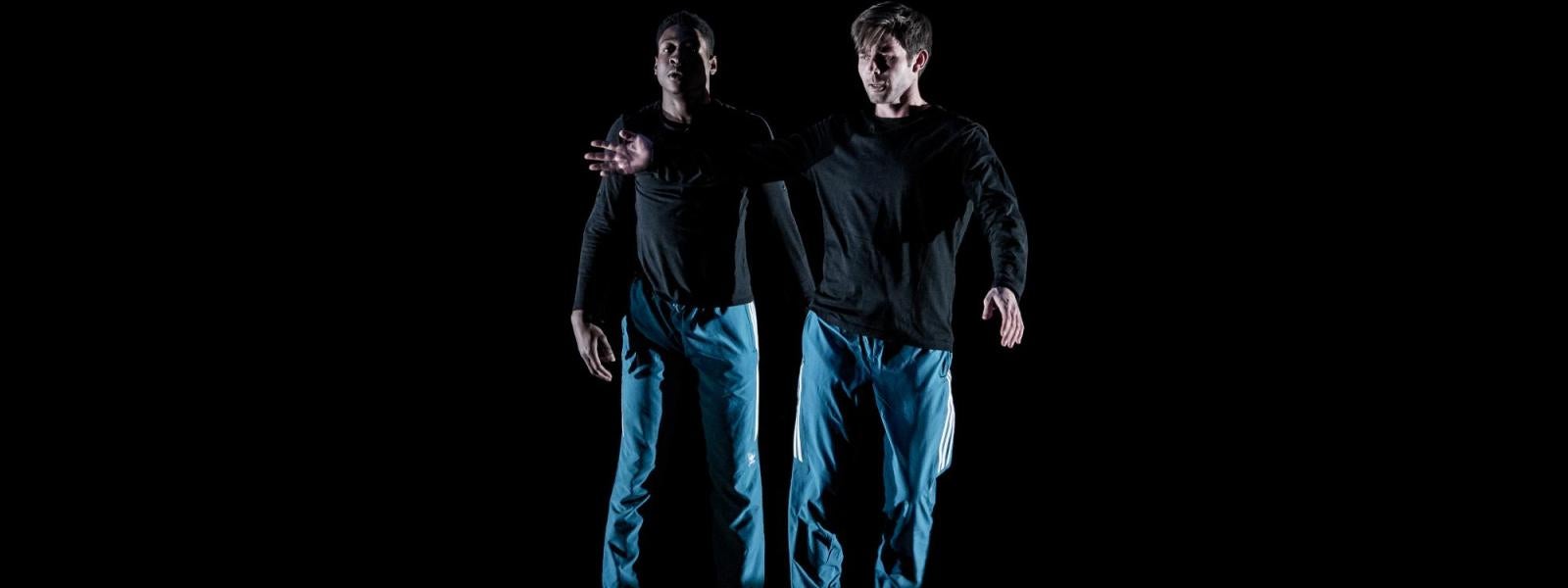 Two male dancers on stage