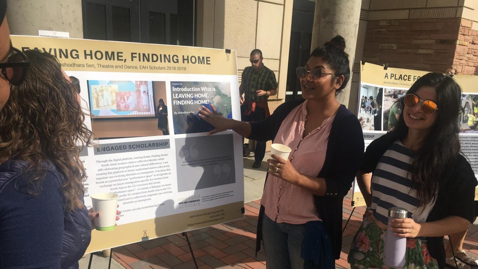 CU Engage poster presentation by a theatre PhD student