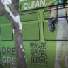 Students model their own green fashions on the sides of RTD buses