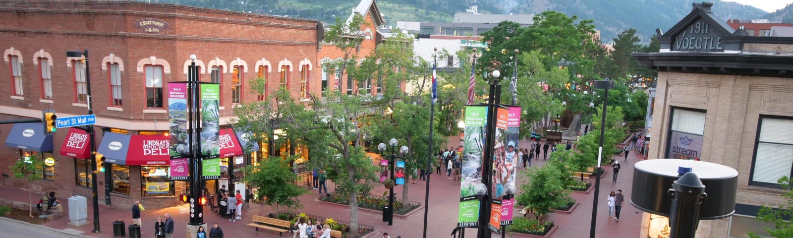 Pearl street mall from above
