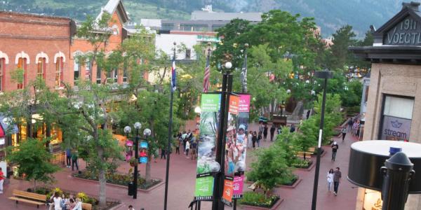 The Pearl Street Mall from above