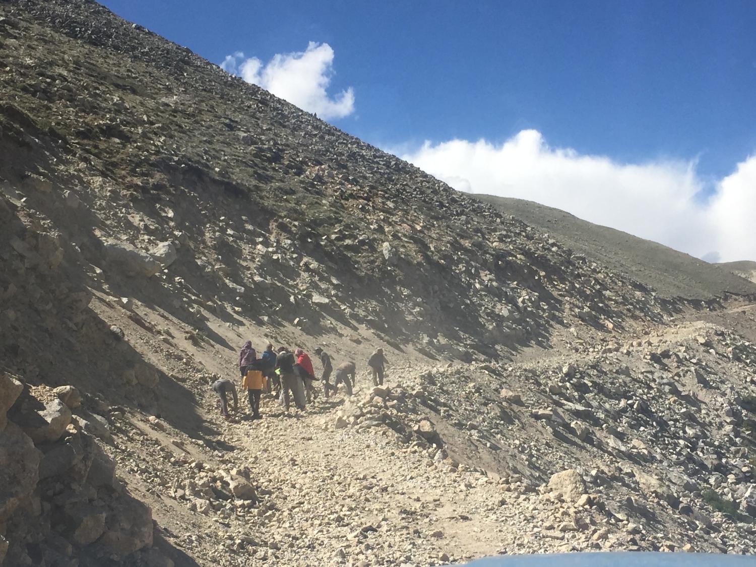 clearing the road up to Lapcha Shar