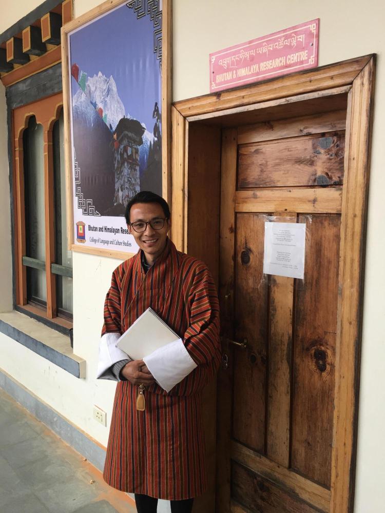 Sonam Nyenda at the Bhutan and Himalayan Research Center in Takse