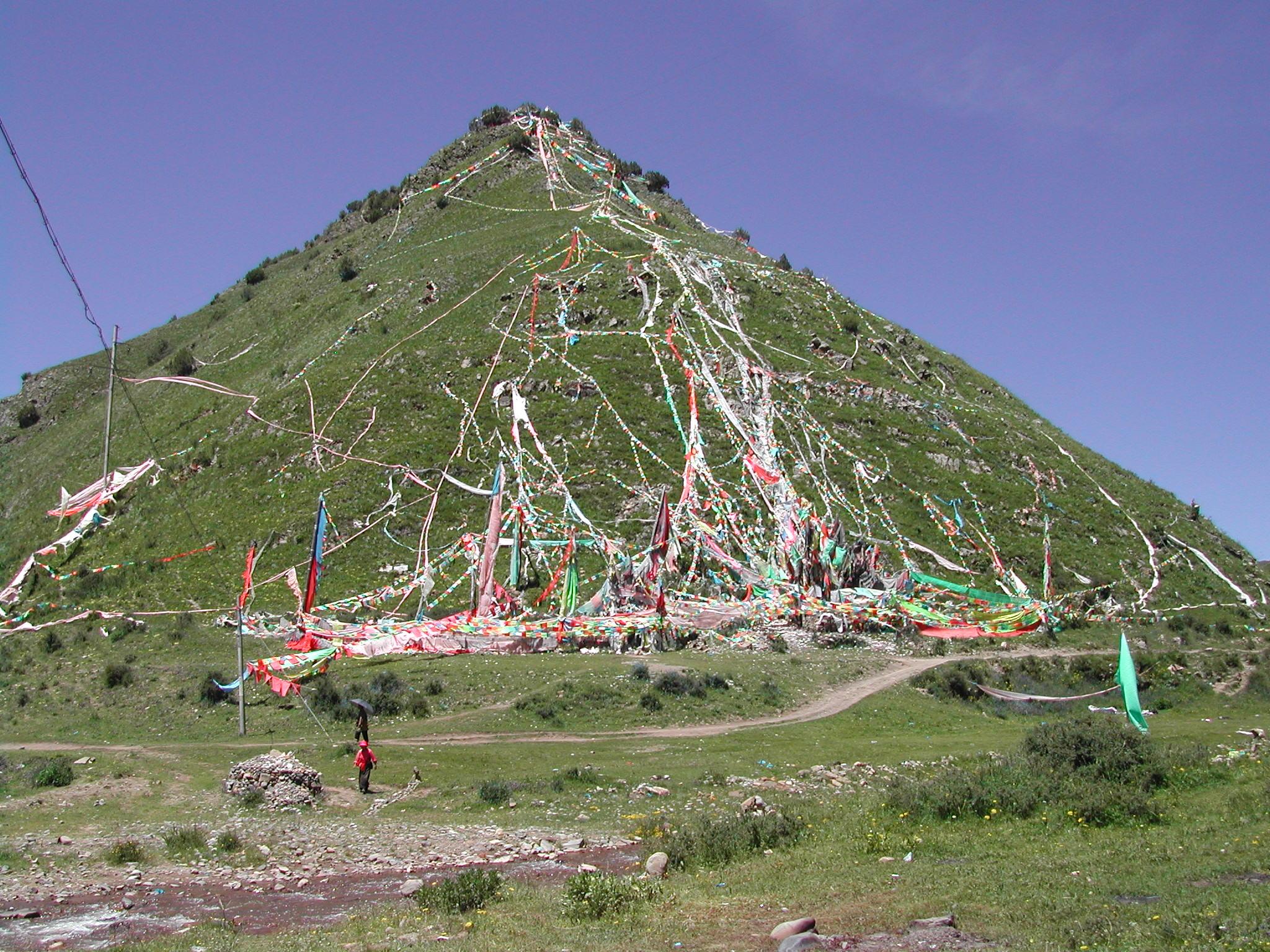Sacred Mountain with Prayer Flags
