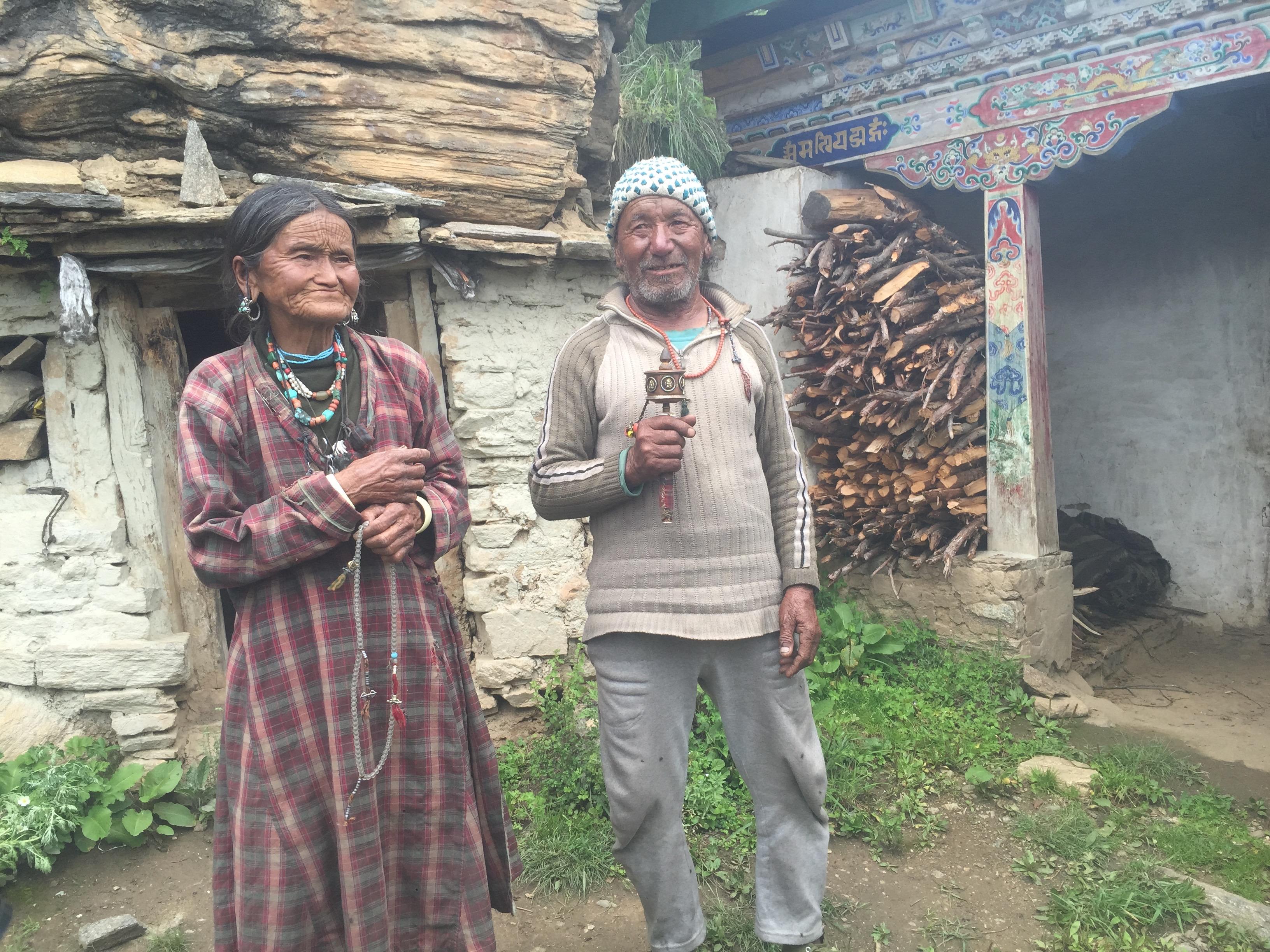 elderly couple at Guru Rinpoche cave