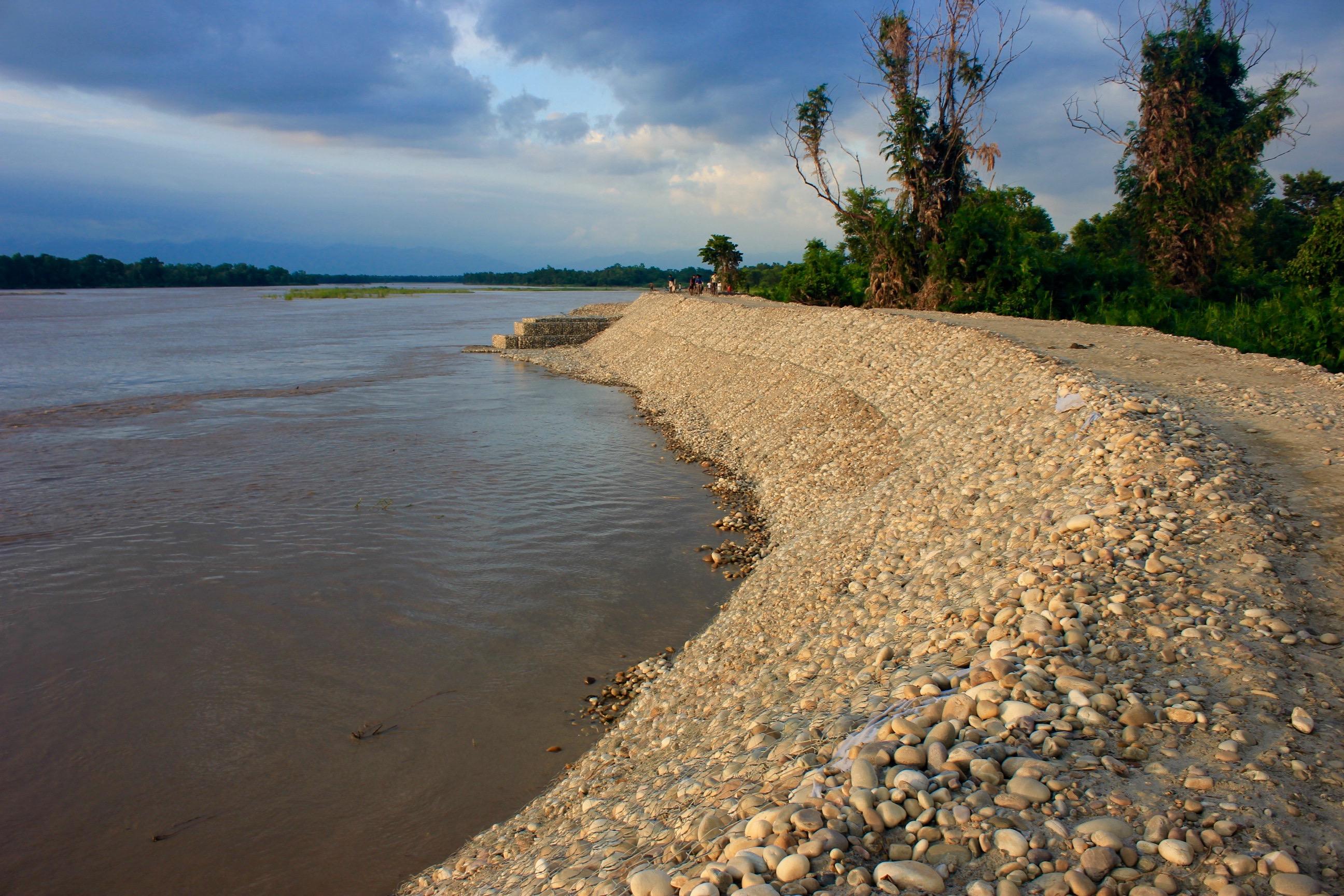 Newly built embankment