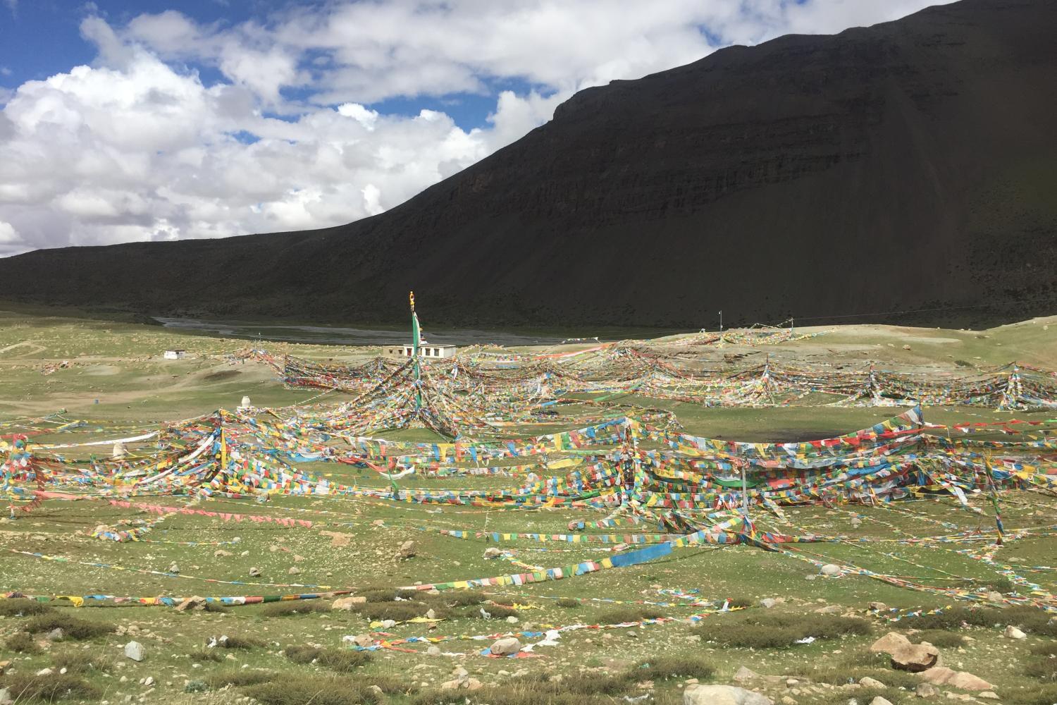 looking down at Darboche from near sky burial site