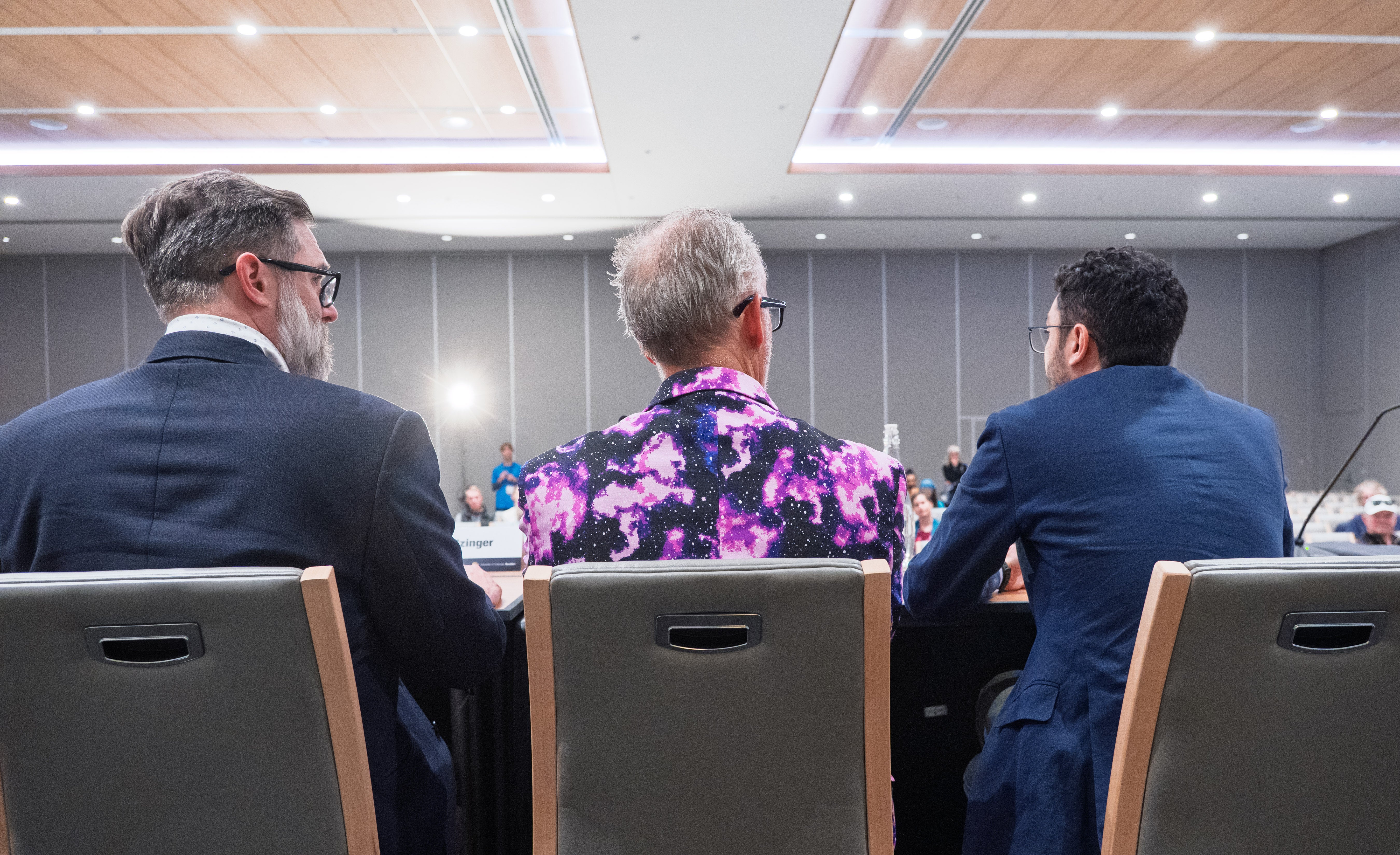 View from behind a panel