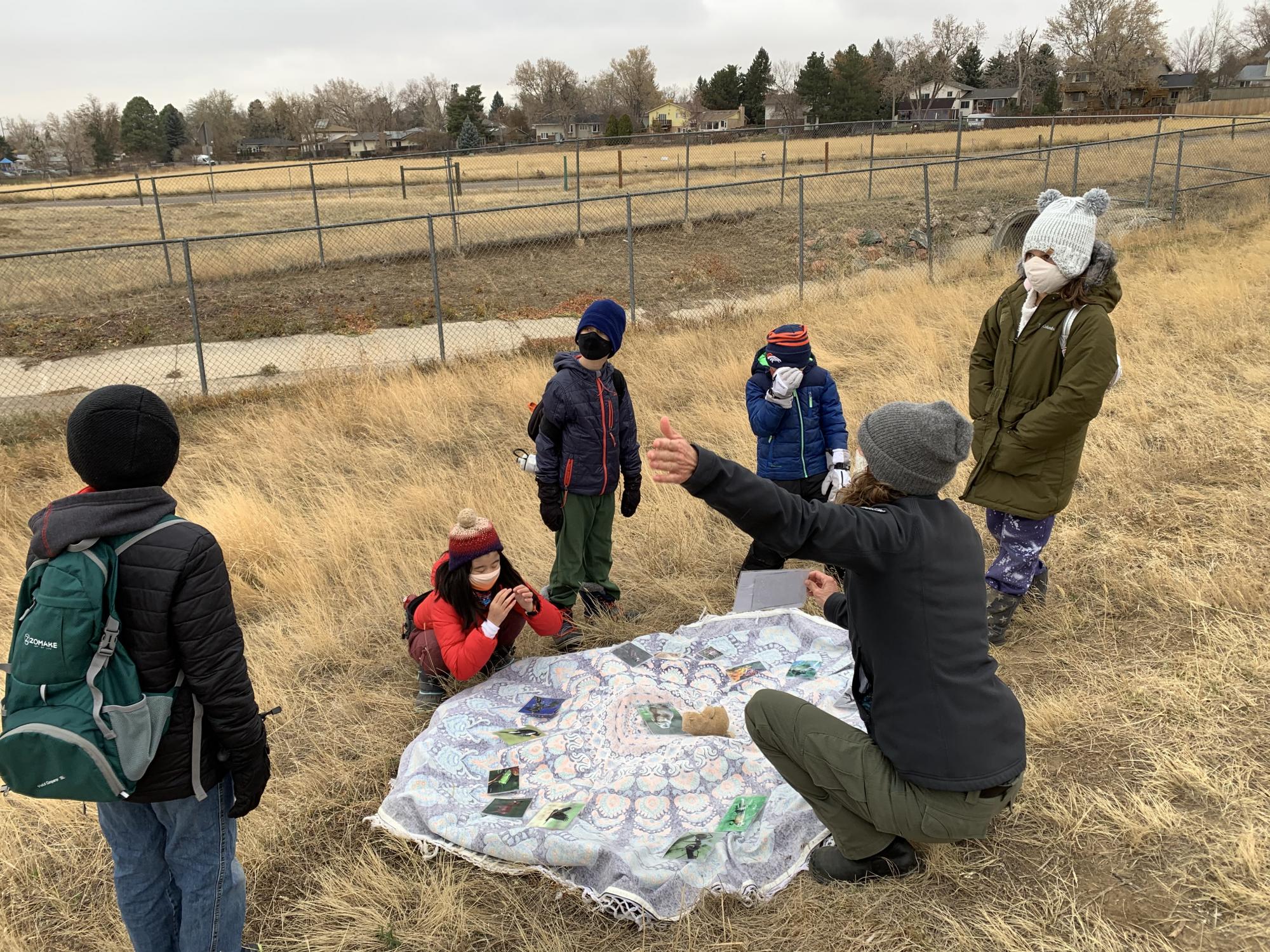 Students  learning about outdoor ecosystems