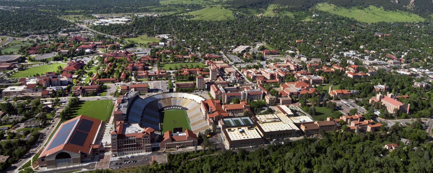 Aerial of CU Boulder Campus