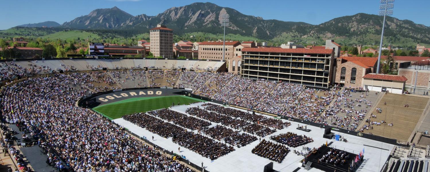 aerial view of 2018 commencement ceremony