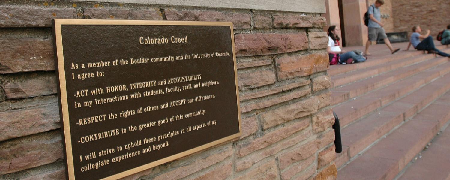 Colorado Creed plaque at Norlin Library