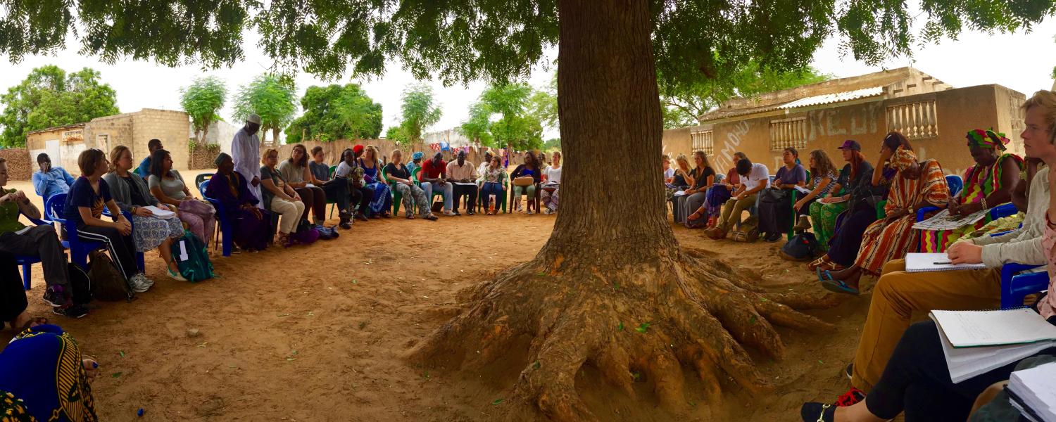 Students in Senegal Ed Abroad program listen to local village discuss women's rights